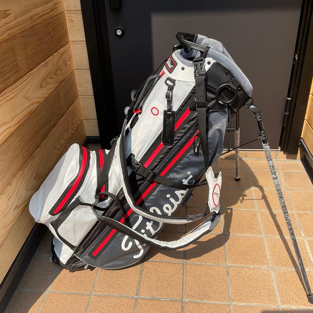 Titleist キャディバッグ スタンド付き グレー/ホワイト/レッド