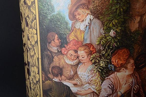 u96アンティーク美術館級フランス アントワーヌ ヴァトー画 ムラーノガラス