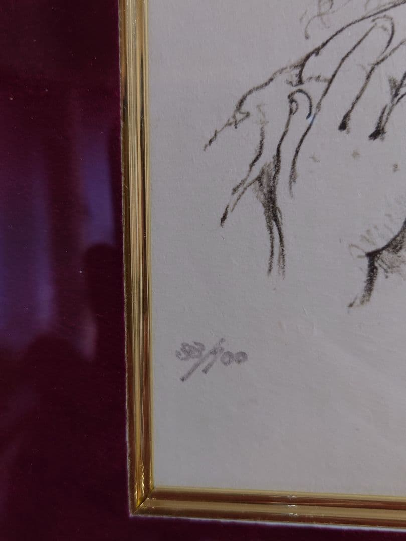 【リトグラフ、真作保証】藤田嗣治　少女　直筆サイン、エディションNO入、希少