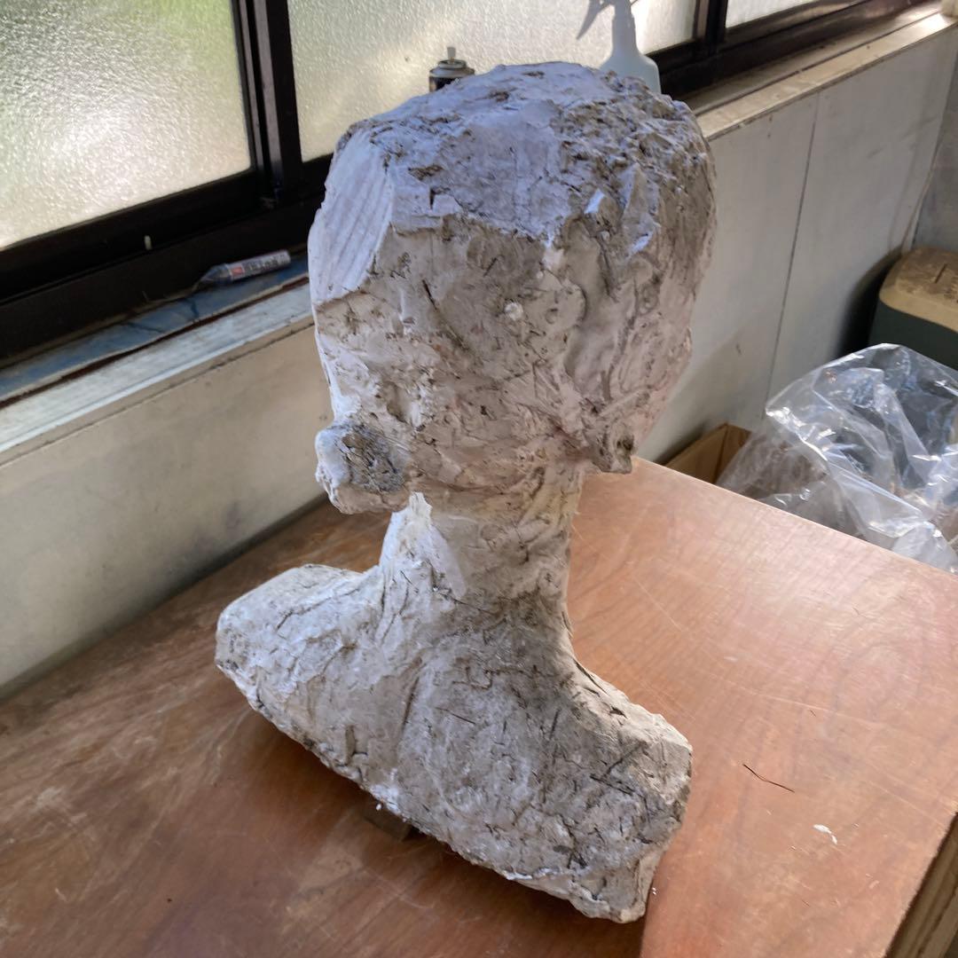 作者サイン無し 古い女性の胸像 彫塑 高さ45cm オブジェ 収集品