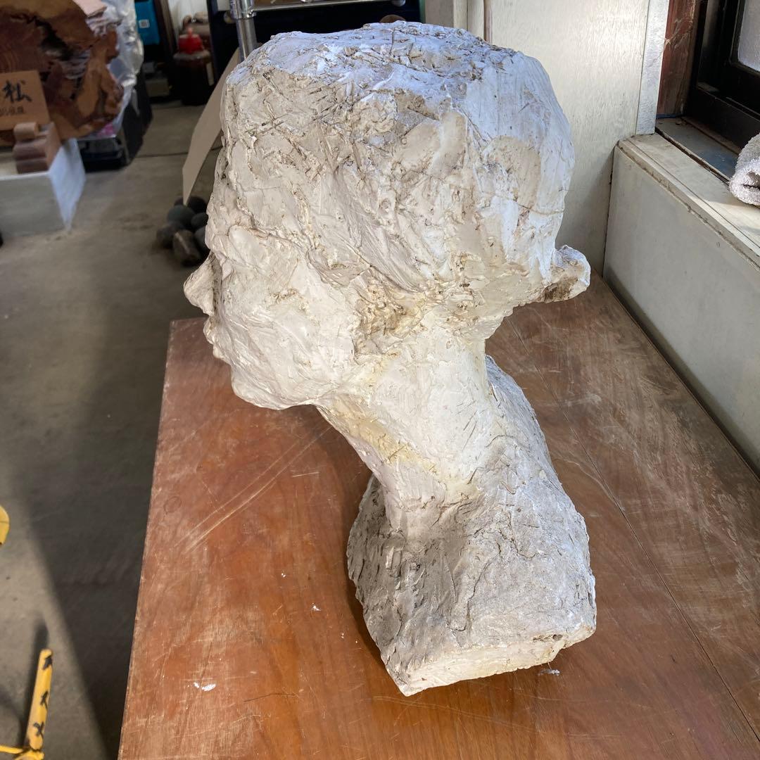 作者サイン無し 古い女性の胸像 彫塑 高さ45cm オブジェ 収集品