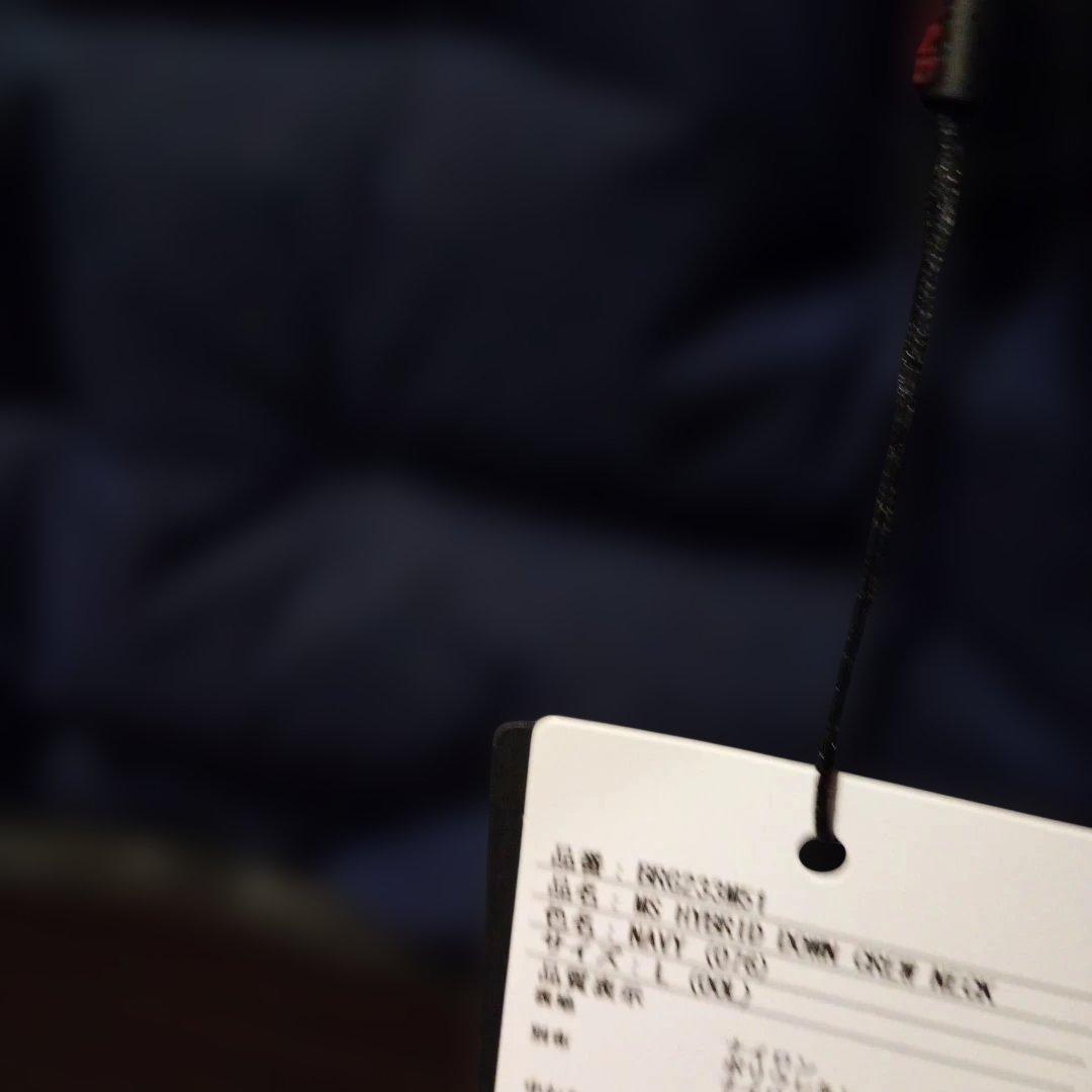 ブリーフィングメンズハイブリッドダウンクルーネックネイビーサイズL