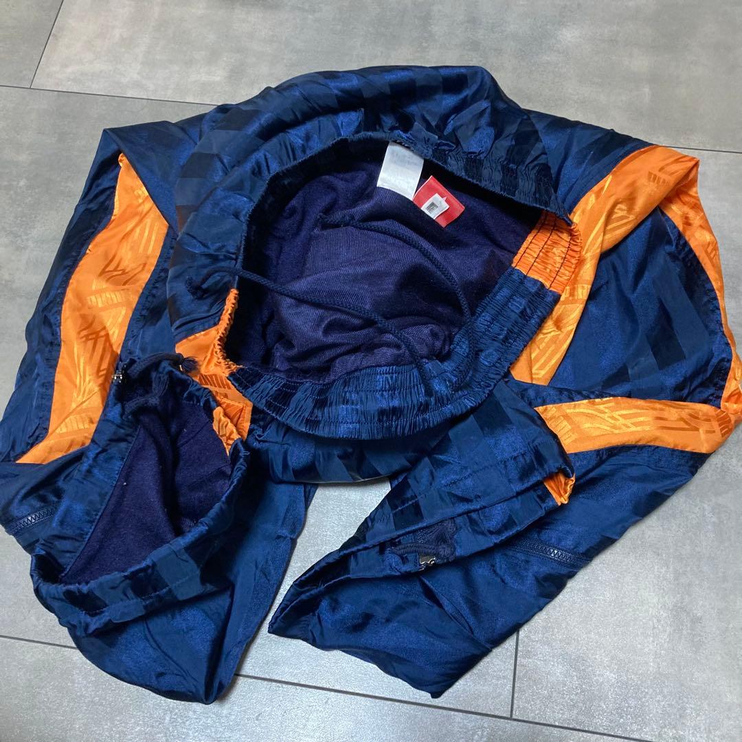 プーマ PUMA ナイロンジャケット 上下セット 紺色 ネイビー O オレンジ