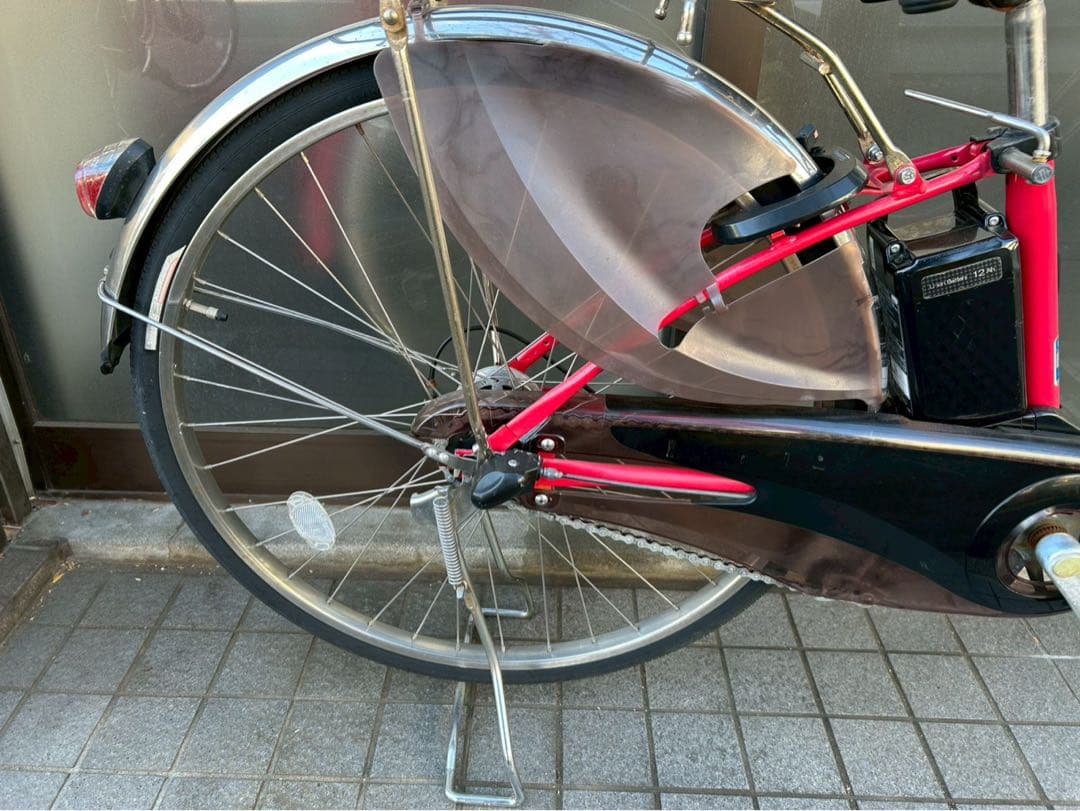 中古電動自転車 パナソニック ビビDX 26インチ　レッド 横浜№3564