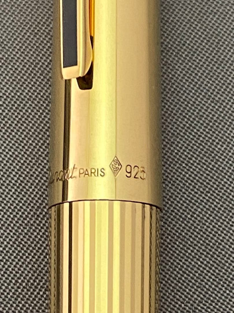 エス・ティデュポン S.TDupont ボールぺン 純銀ケースゴールド仕上げ