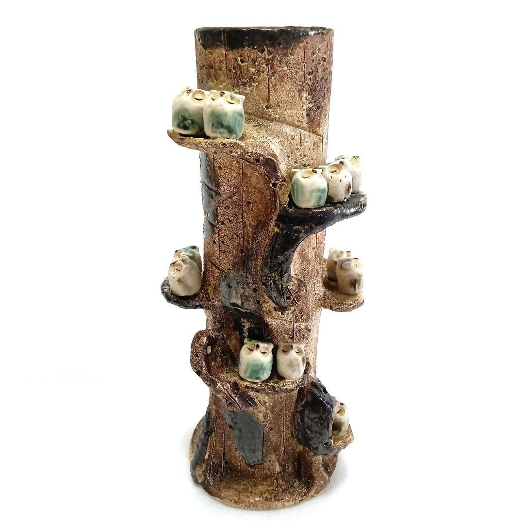 幸福 の 鳥 フクロウ タワー 縁起物 花入