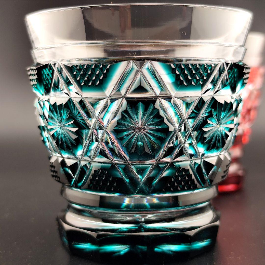 定価14万円超☆島津薩摩切子 焼酎オンザロック 2客（切子、江戸切子、薩摩切子）