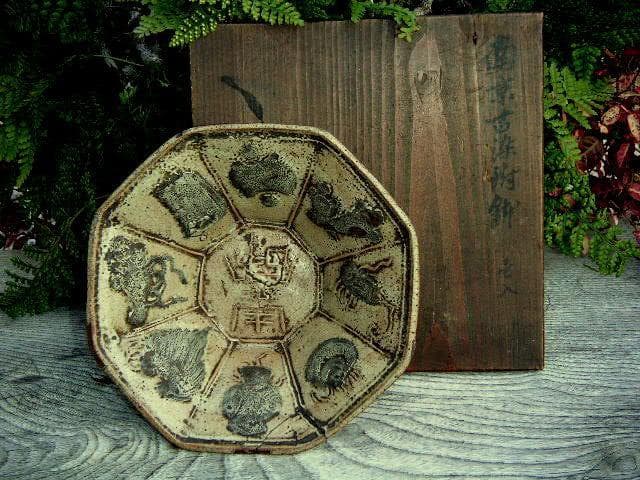 ♥南京♥ 　古染付 　♥鉢♥　木箱付き　修理　キズあり　骨董　古玩