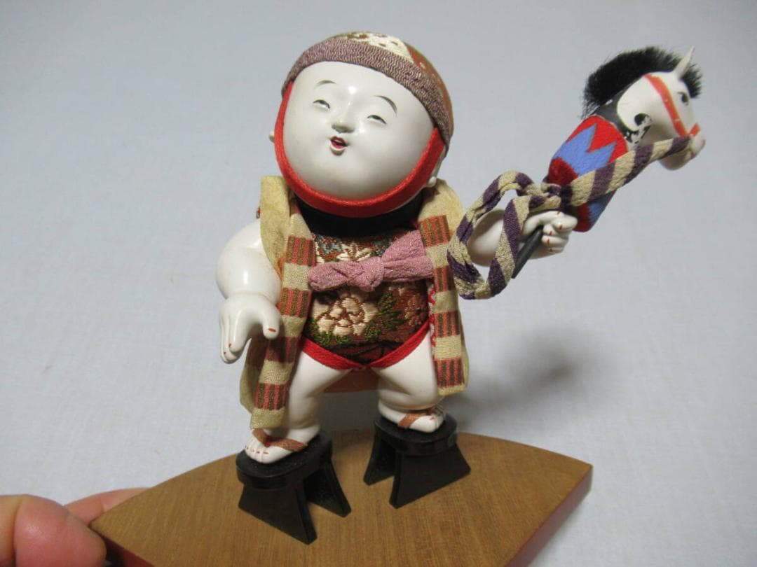 美品希少 1940年代 共箱無◆玉水人形 岡本玉水作 「初午」御所人形/日本人形