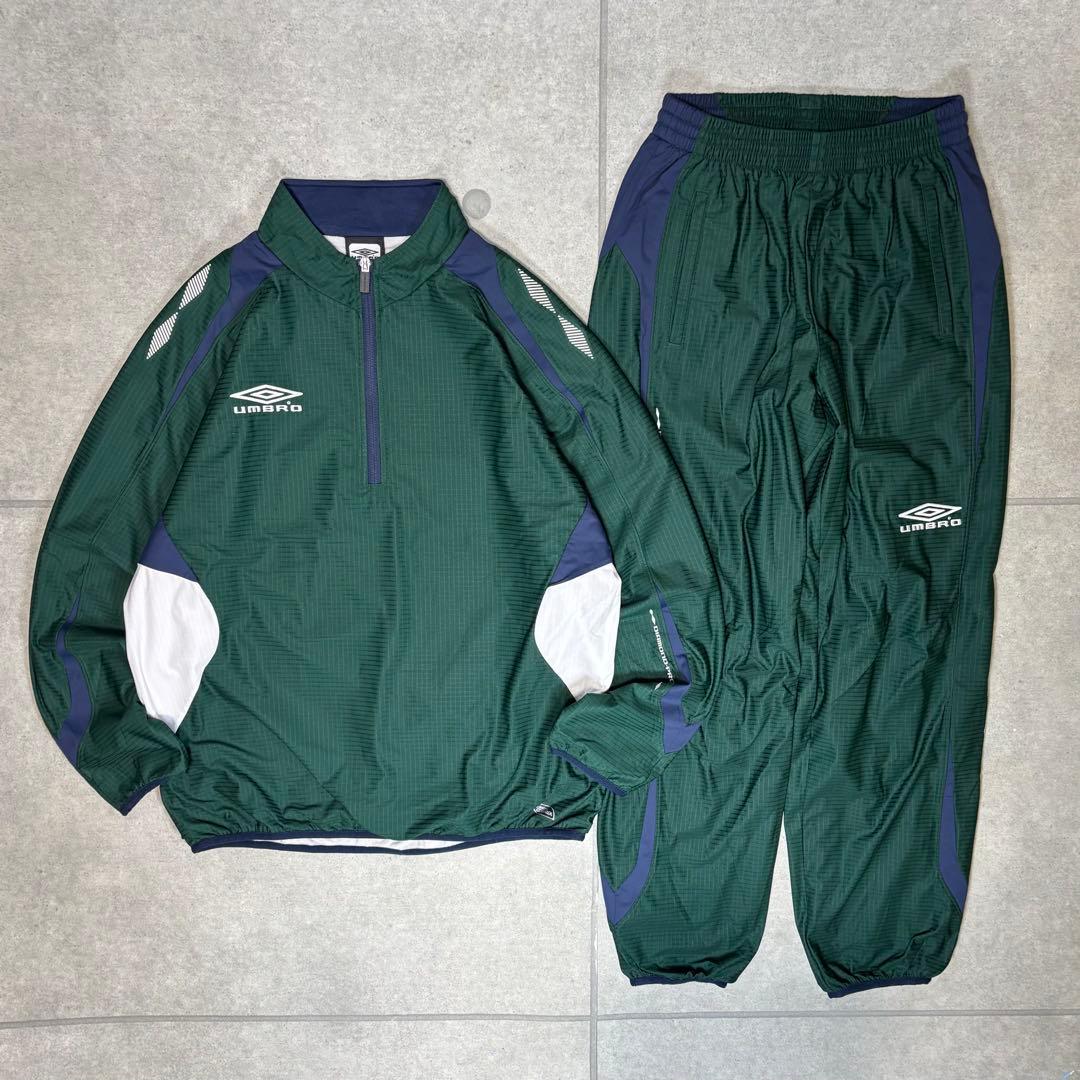 UMBRO　セットアップ　上下　トラックジャケット　ピステ　ハーフジップ　刺繍