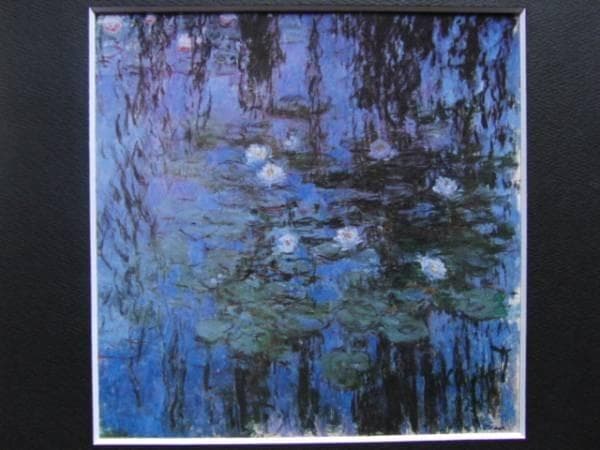 クロード・モネ、青い睡蓮、希少画集画、新品額装付