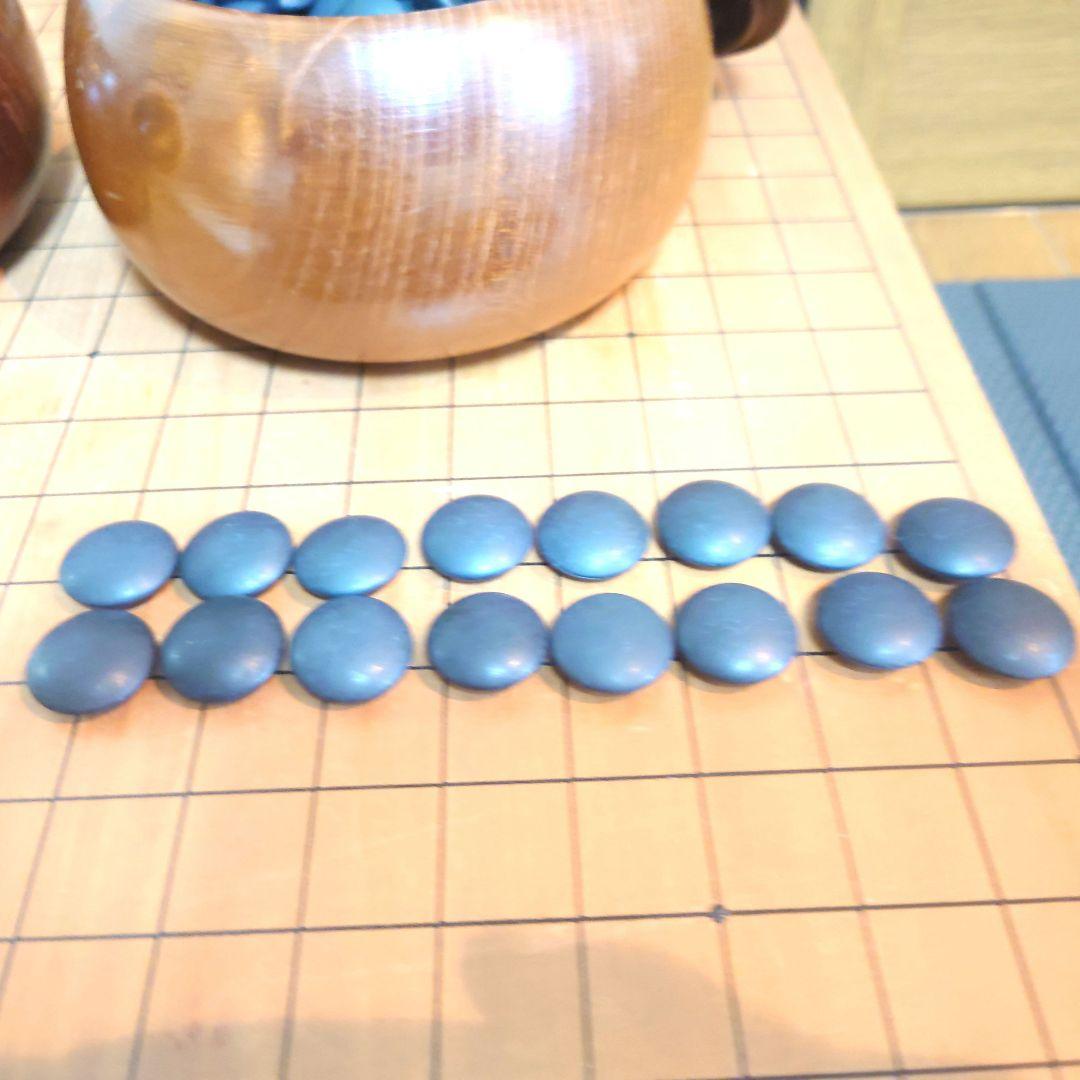 囲碁 天然木 卓上 碁盤 　蛤碁石 セット　碁石22号？　甘い匂いがする碁盤