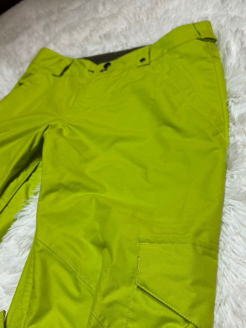 美品 BURTONスノーボードウェアカーゴパンツ メンズ L 蛍光ライムグリーン