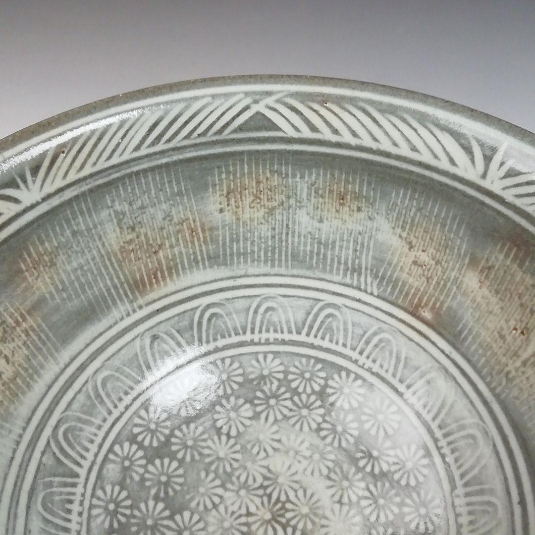 Ｔ９７４　数茶碗　十客　『花三島　数茶碗』『黒石窯　榊原勇一 作』　共箱　茶道具