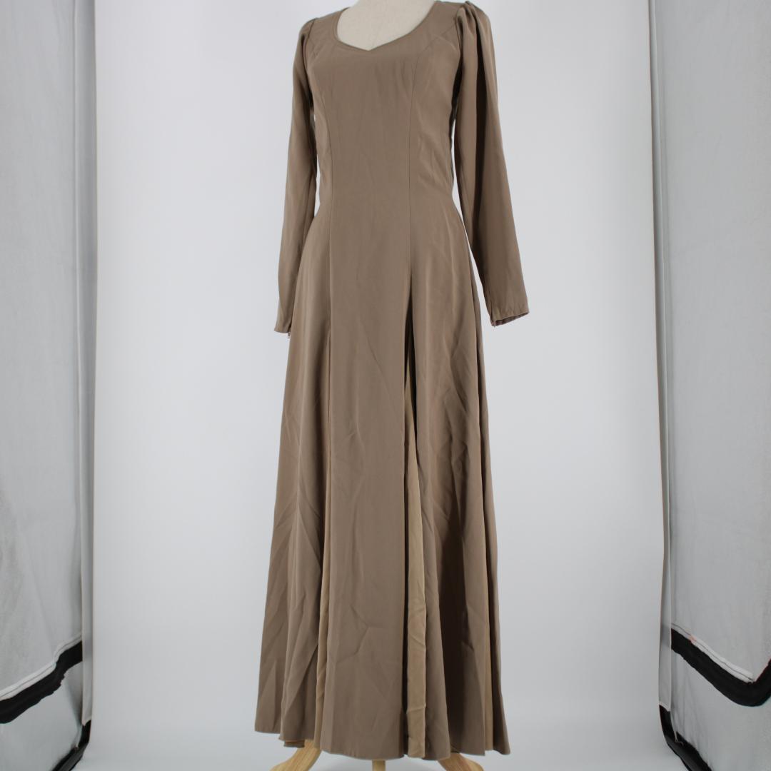 【美品 フラメンコ衣装】ブラウン ワンピース ドレス 無地 シンプル スウェード