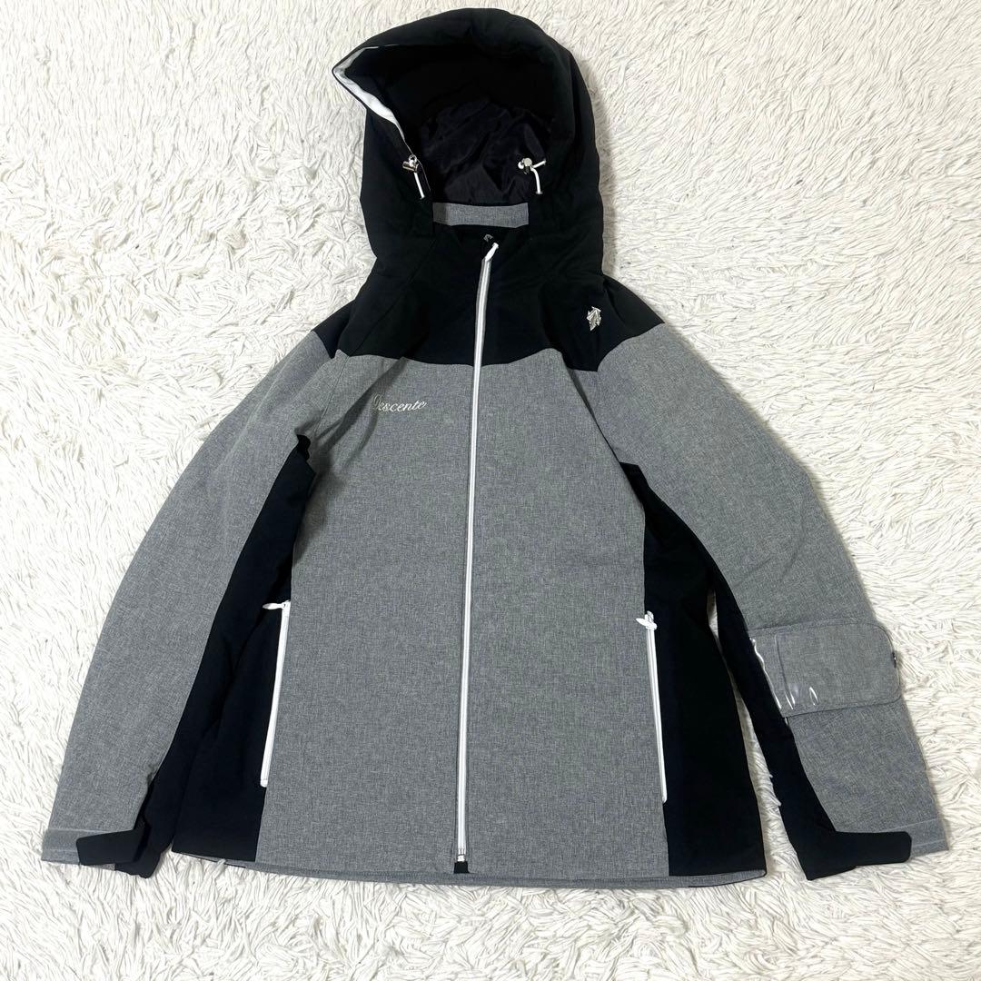 デサント スキーウェア サイズM 洗える フード 上下セット ブラック グレー