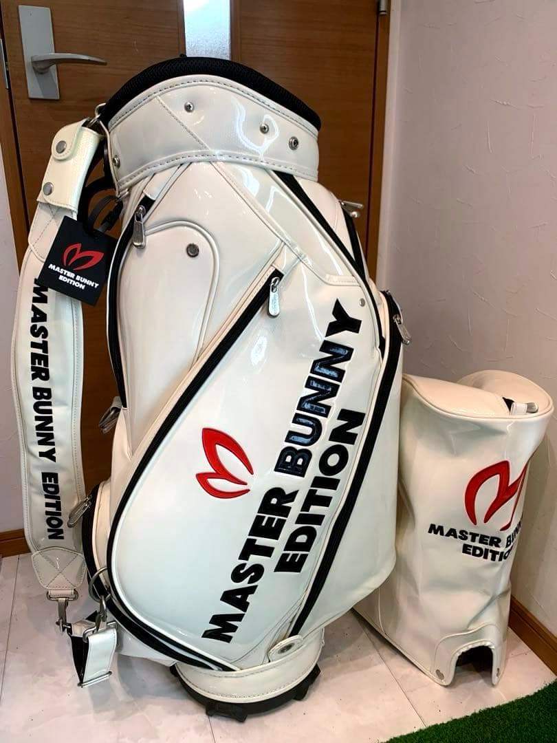 正規品　美品　パーリーゲイツ　マスターバニー　3点式　キャディバッグ　エナメル