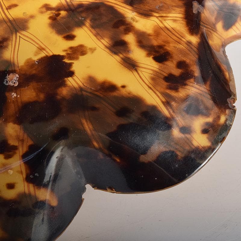 鼈甲製　金蒔絵　蝶文　輪花皿　菓子器　D　7592