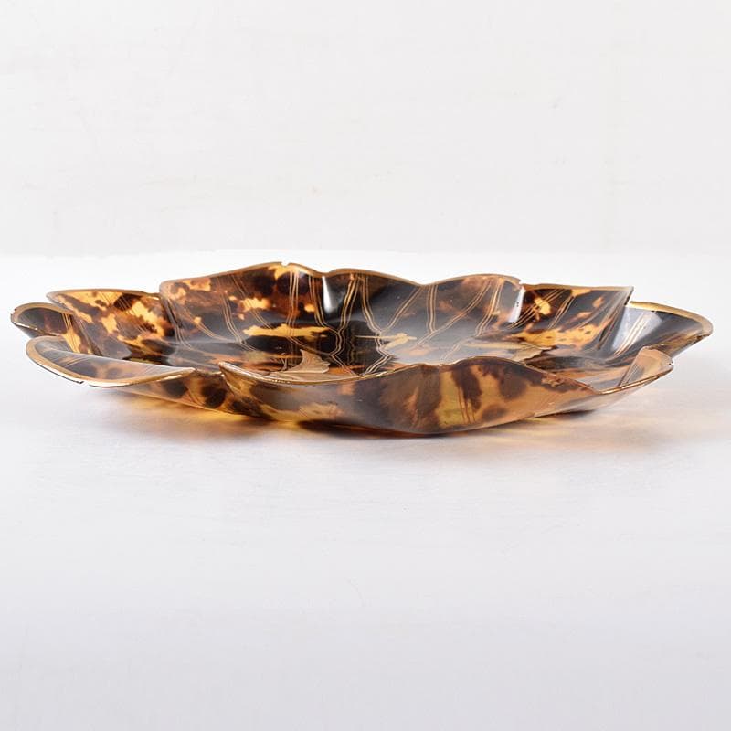 鼈甲製　金蒔絵　蝶文　輪花皿　菓子器　D　7592