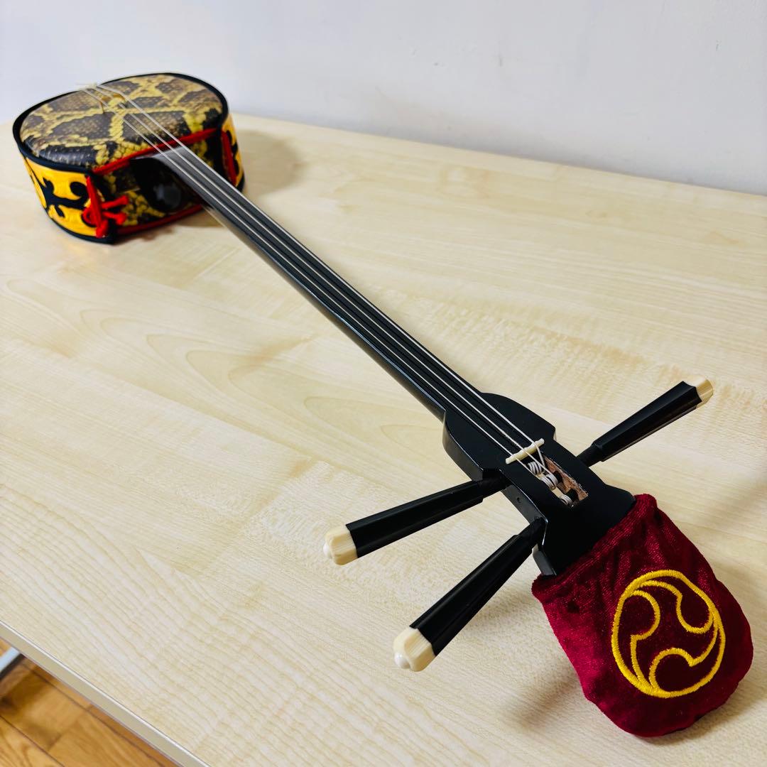 【美品】沖縄三線 人工皮 初心者 和楽器 民謡 三味線 送料込み