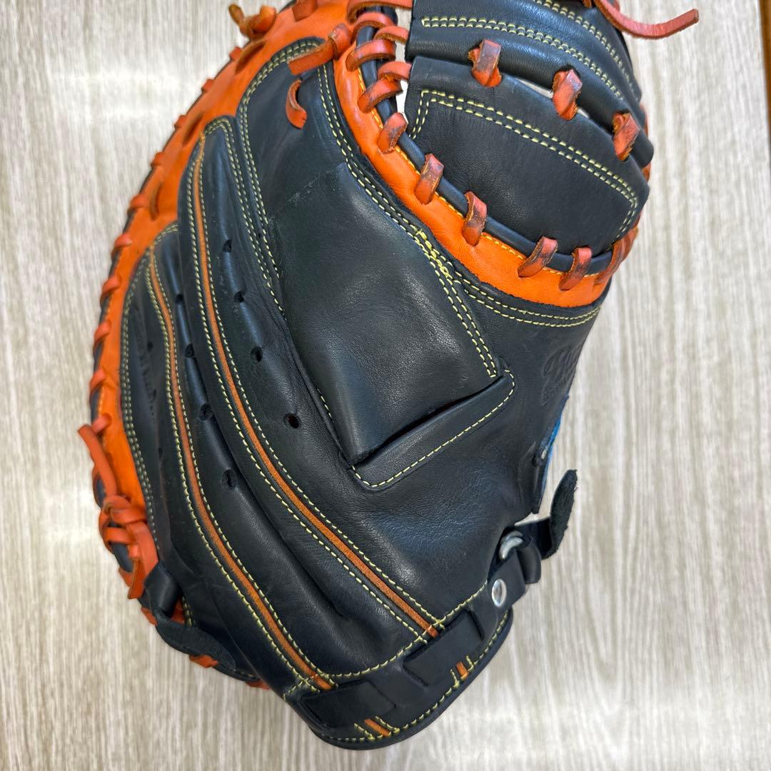 Mizuno 軟式キャッチヤーミット BuwLeague黒/オレンジ