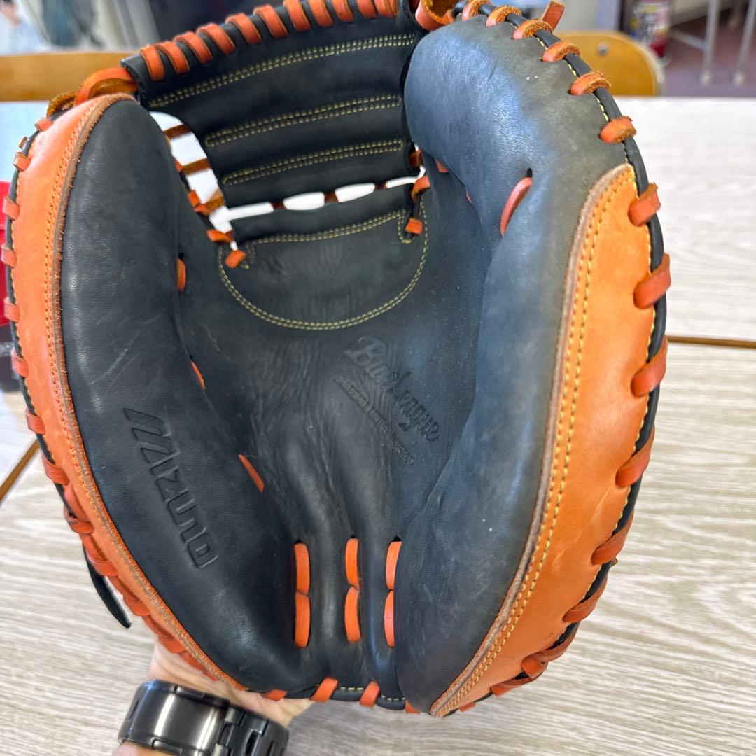 Mizuno 軟式キャッチヤーミット BuwLeague黒/オレンジ