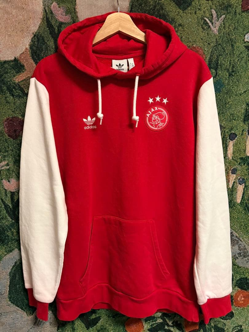 日本未発売/アヤックス アディダス パーカー XL 赤 AJAX adidas