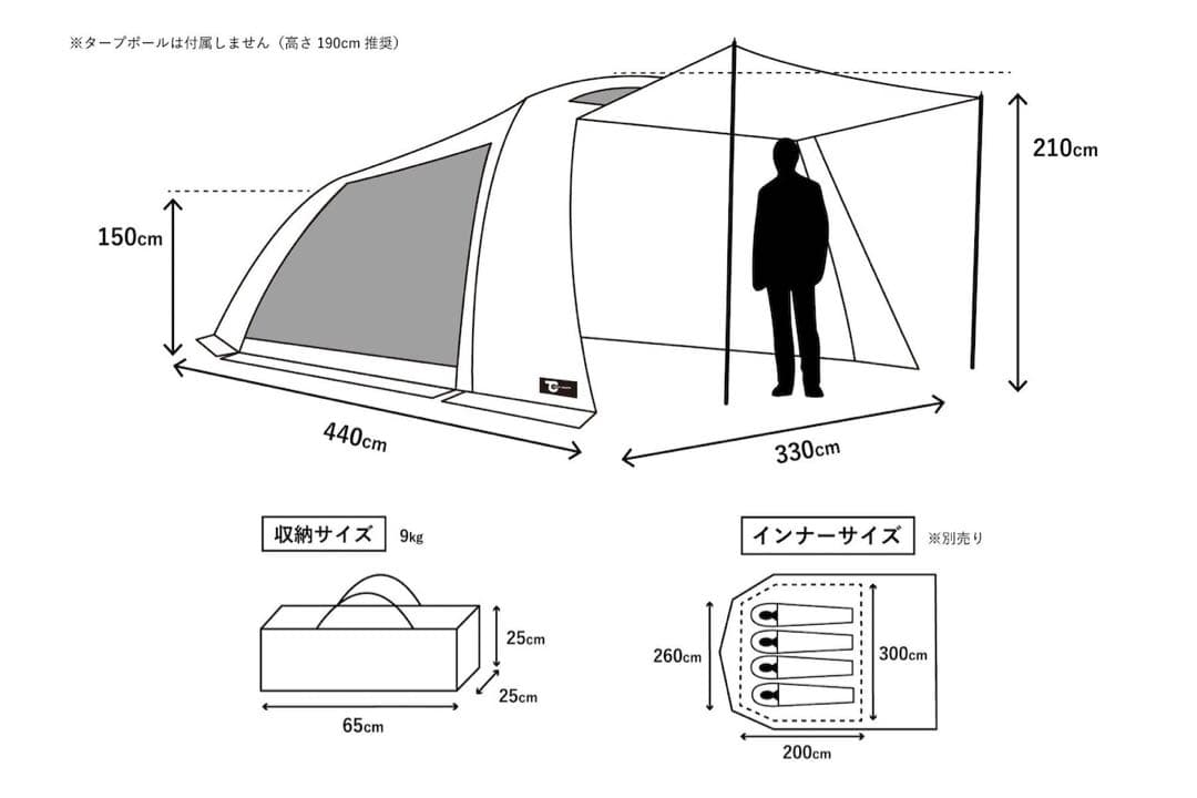 TOKYO CRAFTS テンビシェルターブラック ルーフ＆TPU 3点セット