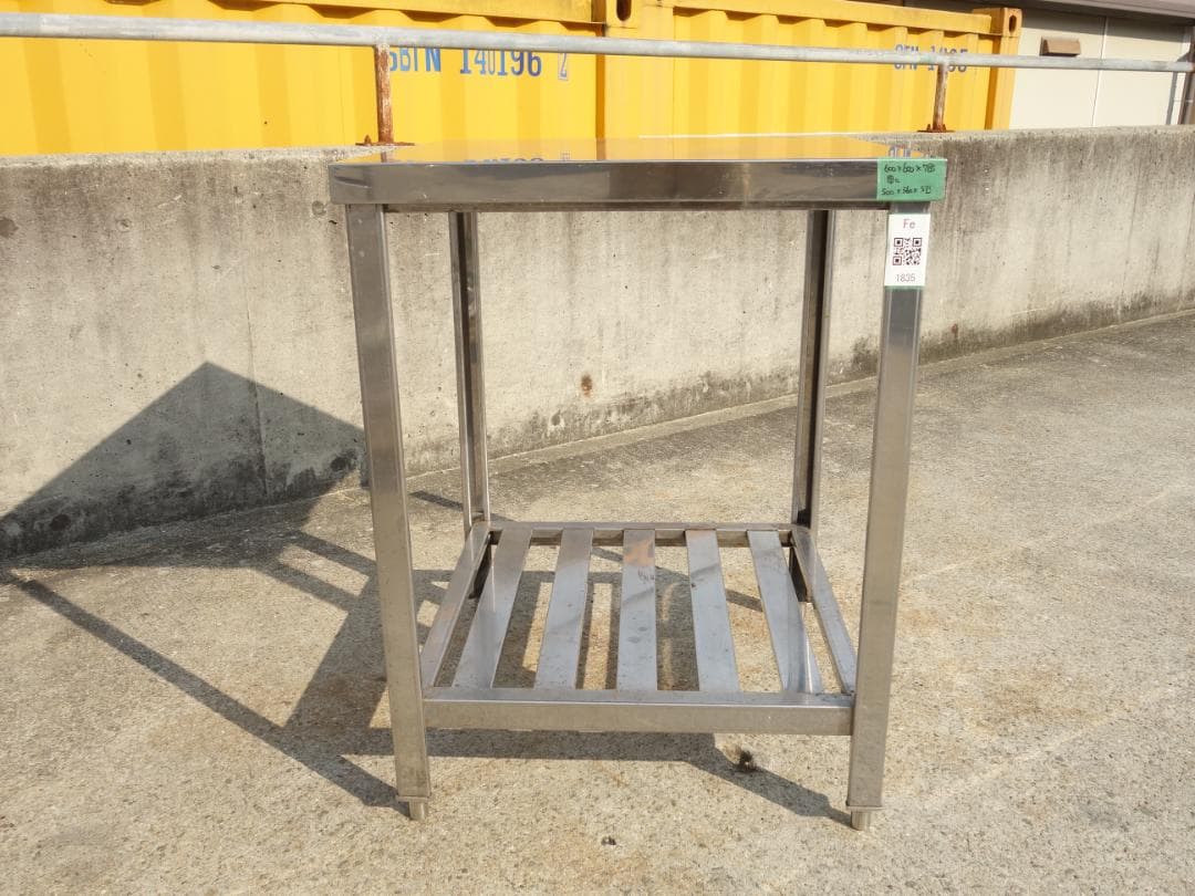 【中古】M▽業務用 厨房 作業台 棚 ステンレス (Fe1835)