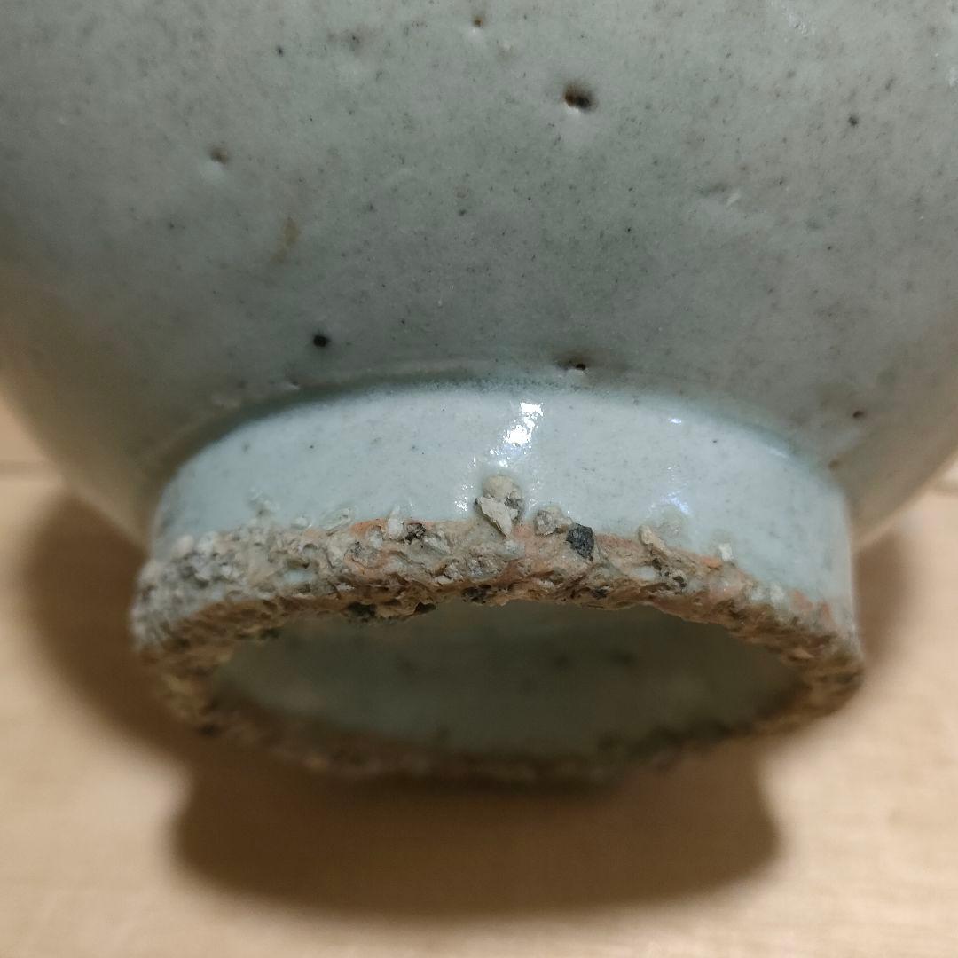 李朝染付壺　草花文　提灯壺　時代物　骨董No.162