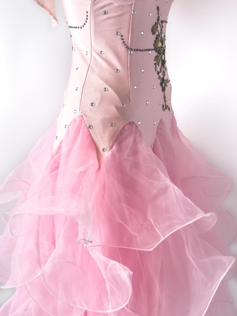 社交ダンス スタンダードドレス ピンク