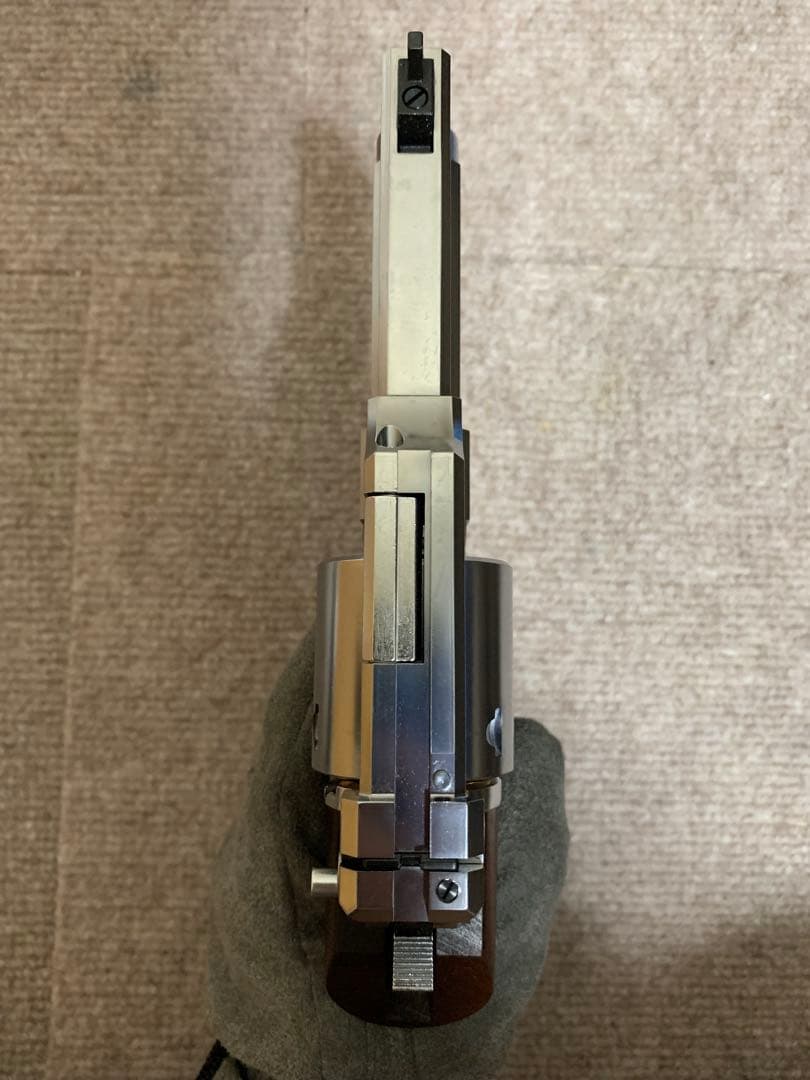 マテバ 4インチ Xカート式 ガスリボルバー シルバーABS 木製グリップモデル