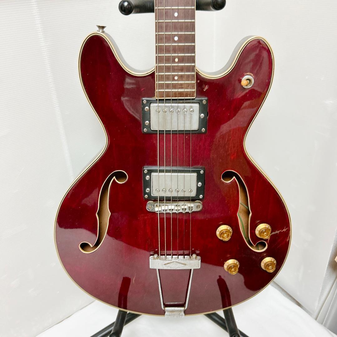 美品 Goldon セミアコギター ビザール アコースティックギター 赤