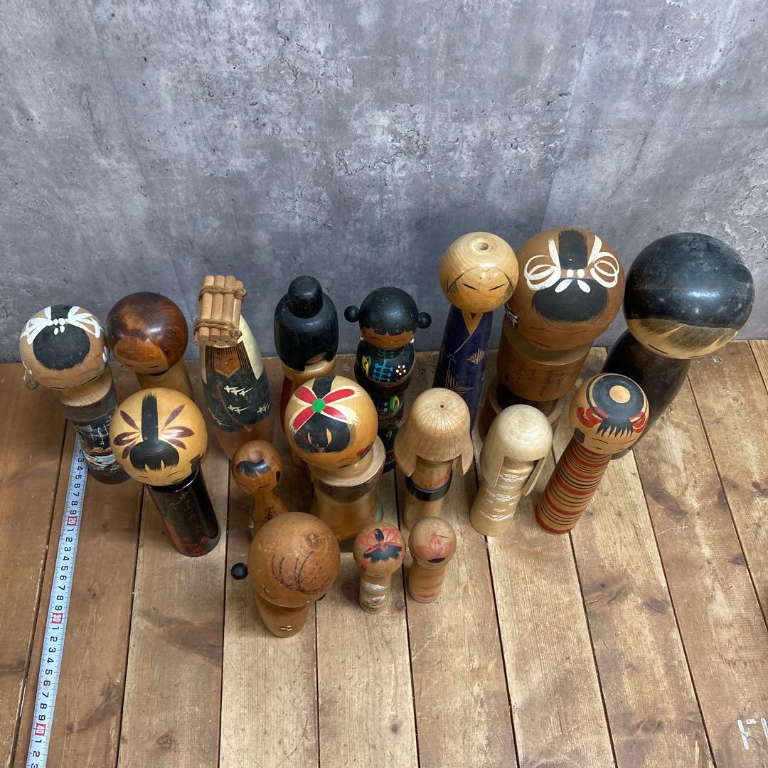 D-3 【希少・まとめ売り】アンティーク こけし 16体セット 伝統工芸 創作