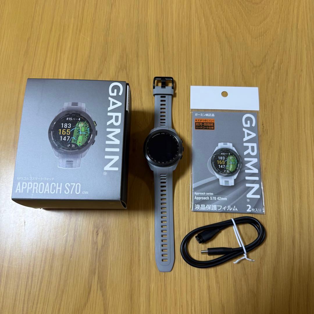 GARMIN Approach S70 42mm グレー 純正保護フィルム付