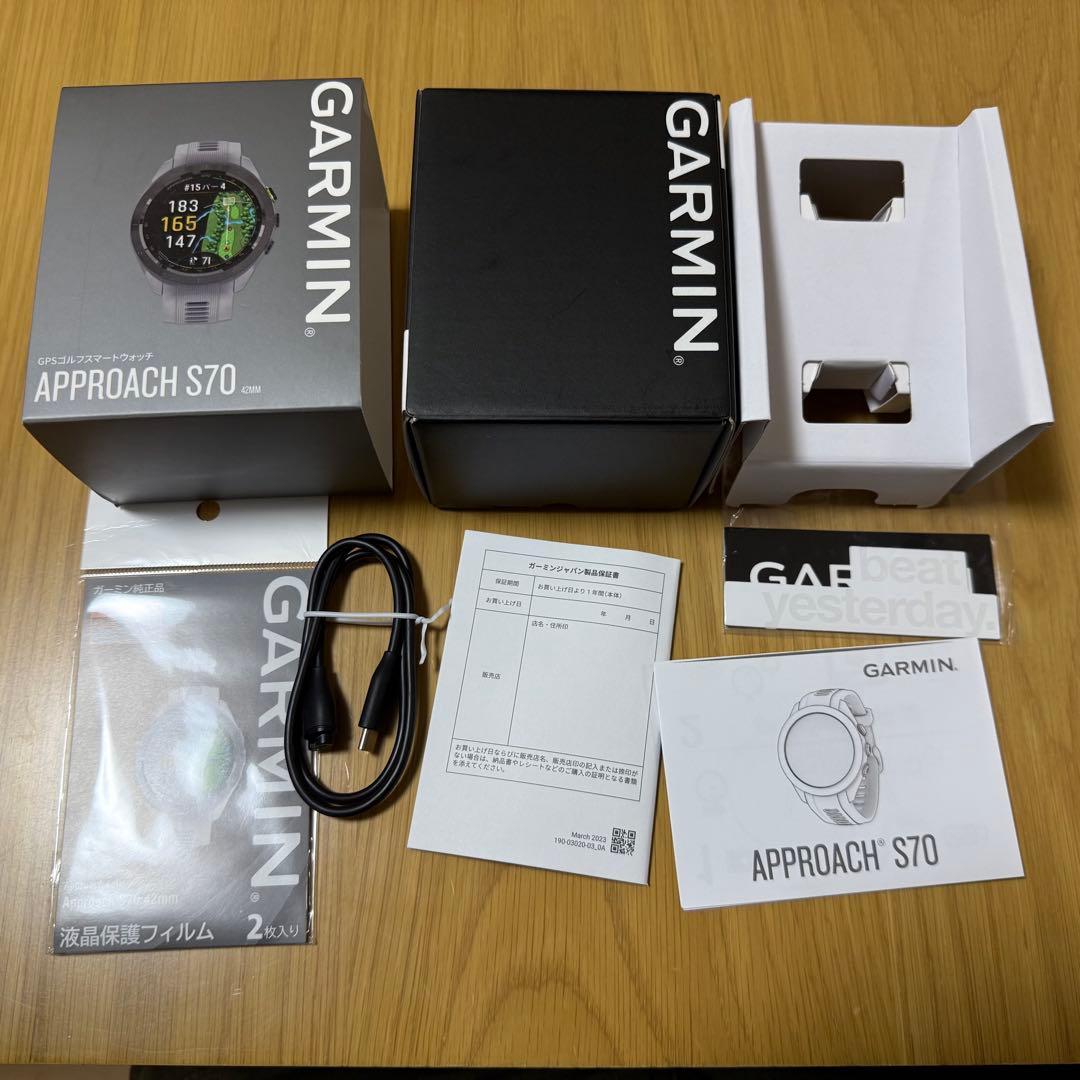 GARMIN Approach S70 42mm グレー 純正保護フィルム付
