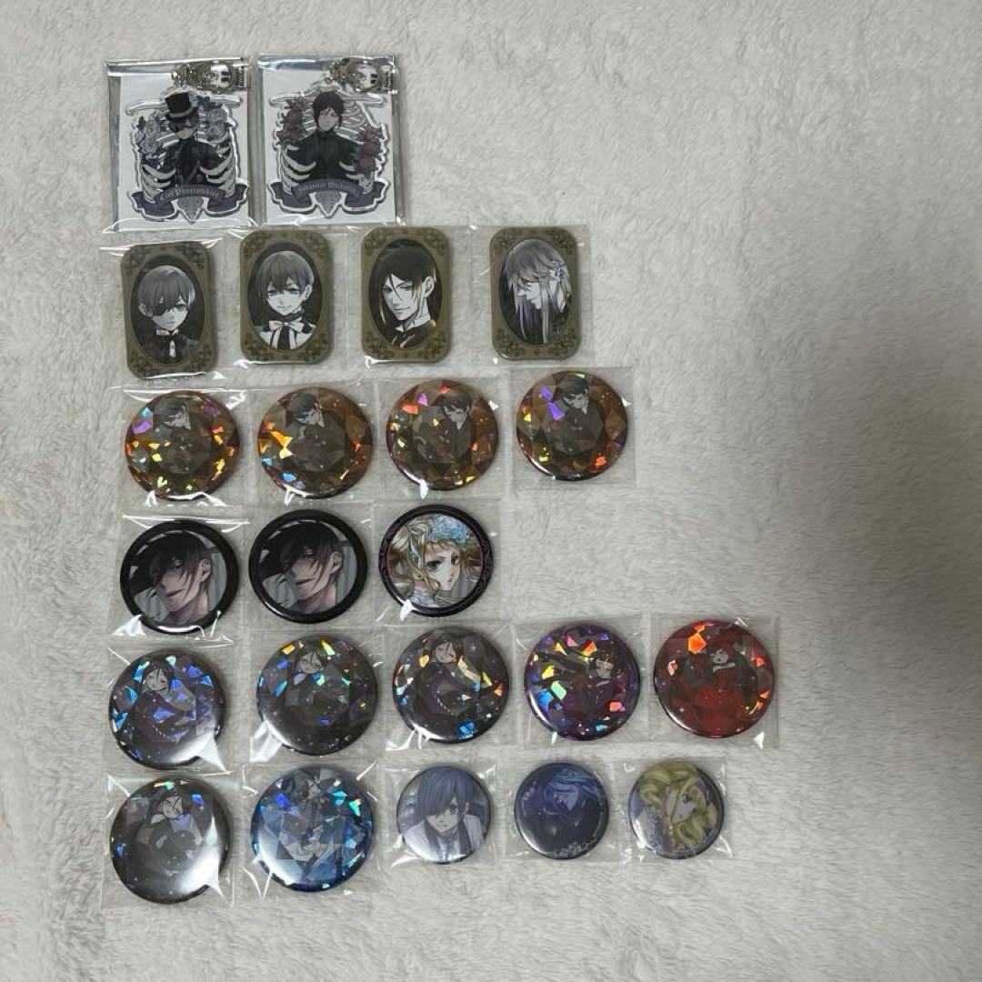 黒執事 スクエア缶バッジ 宝石缶バッジ カフェしおり アクリルキーホルダー