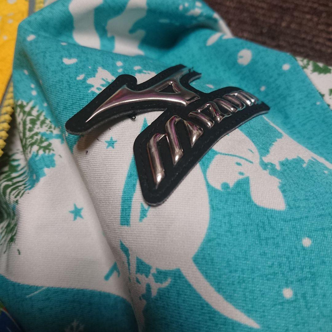 送料無料【MIZUNO】水色スキー柄スキージャケット M