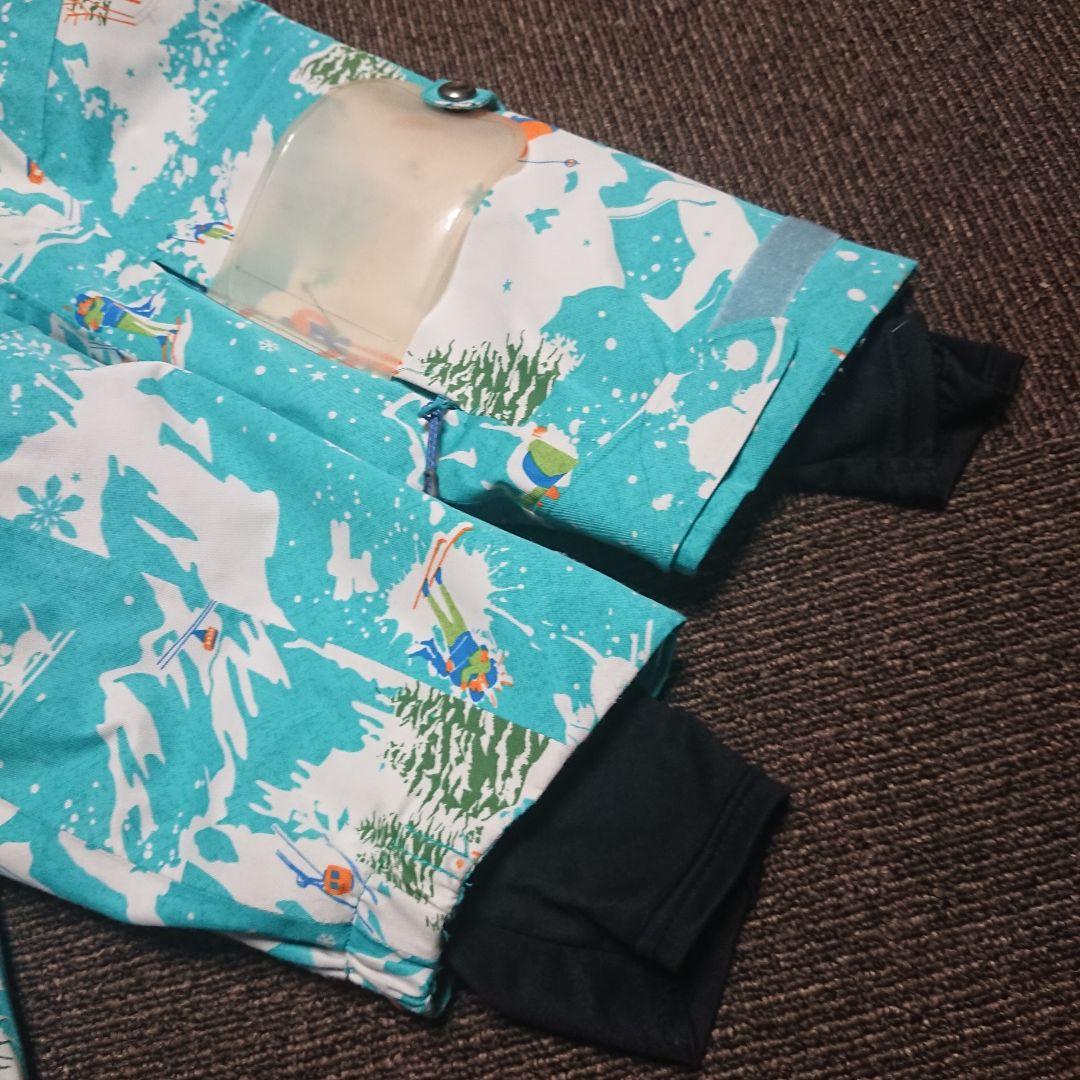 送料無料【MIZUNO】水色スキー柄スキージャケット M