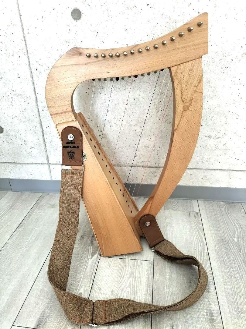 人気のおとつぶハープ　木製　15弦ミニハープ
