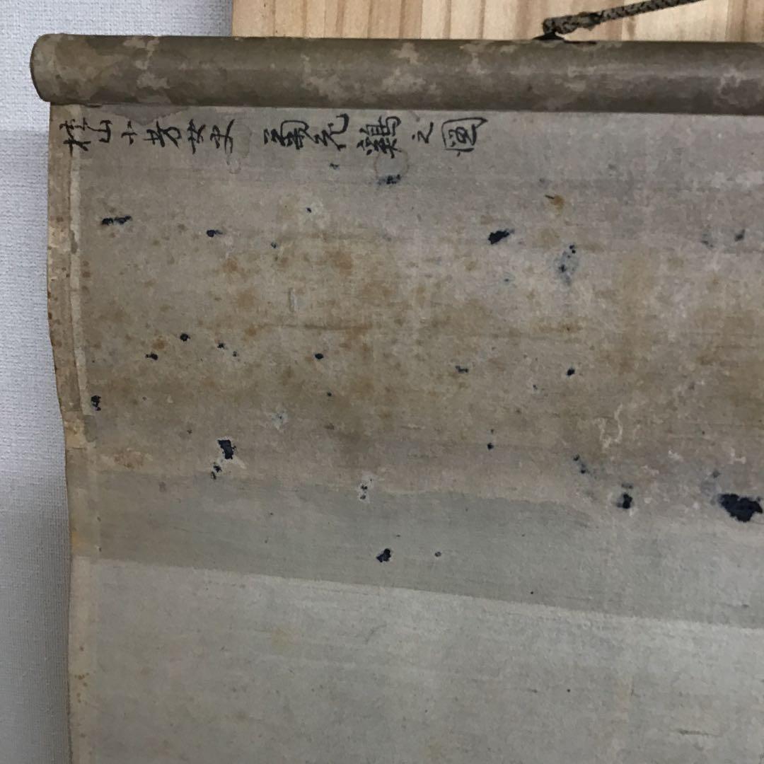 K茶道具　掛軸　「菊花鶏の圖」　小芳女史作　配送用自作桐箱　S204KJ