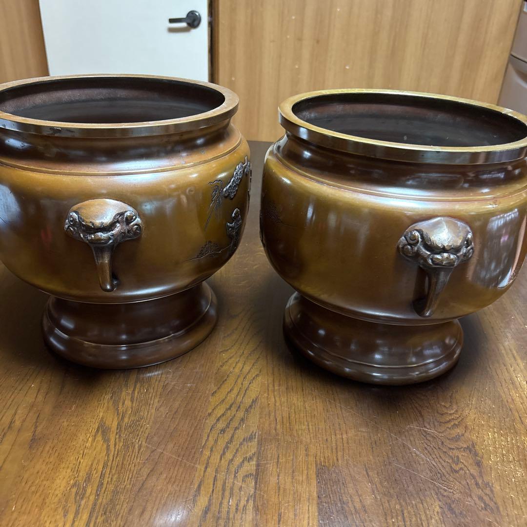 金属製火鉢　2点セット