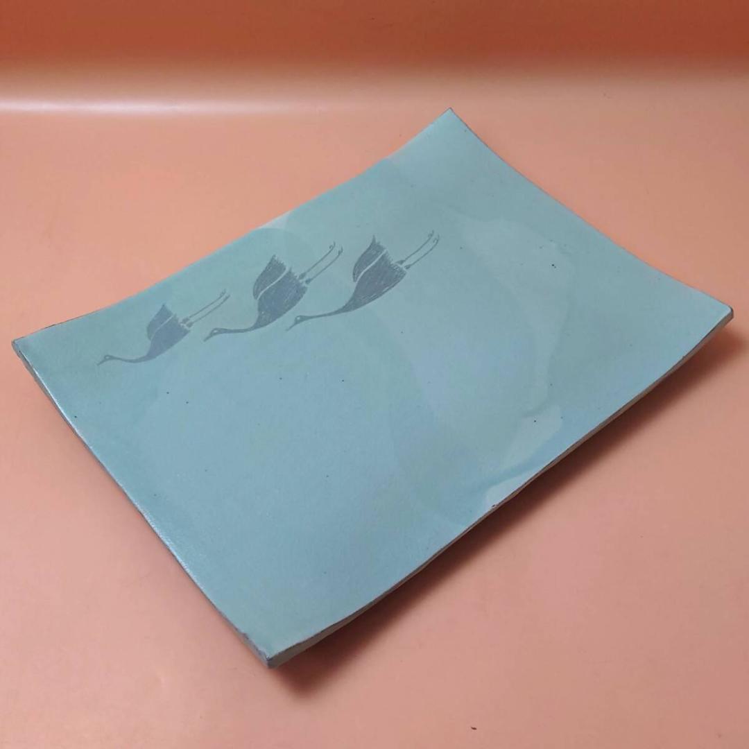 【現状品】 陶器 大皿 銘あり 房山作？ 辰山作？ 秀貞 定価56000円？