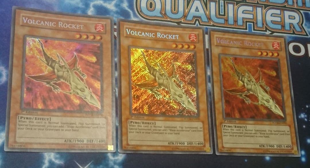 遊戯王 ヴォルカニック・ロケット 英語　EU版1stシークレット3枚　FOTB