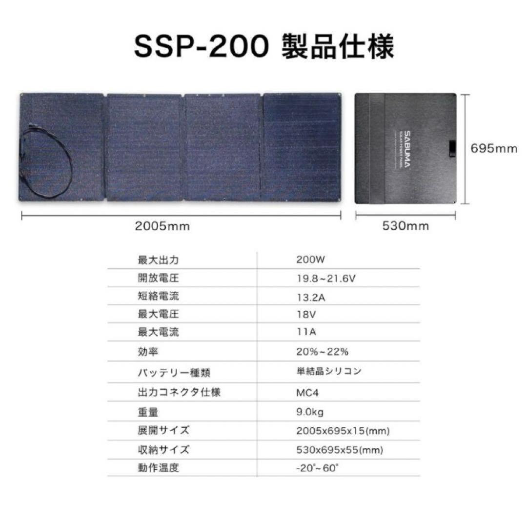 【未使用品】SABUMA ソーラーパネル SSP-200 200W 収納バッグ付