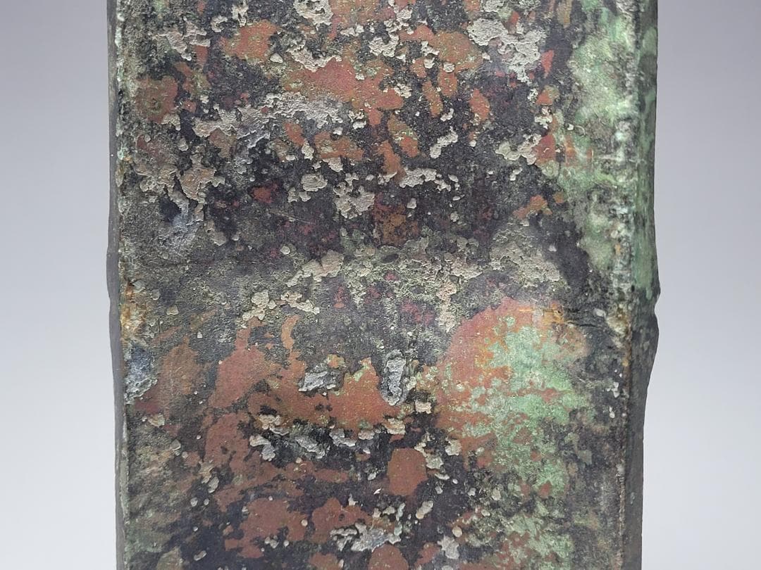 古青銅造 陰刻銘文 竹片型 文鎮 唐宋時代 長さ約30cm