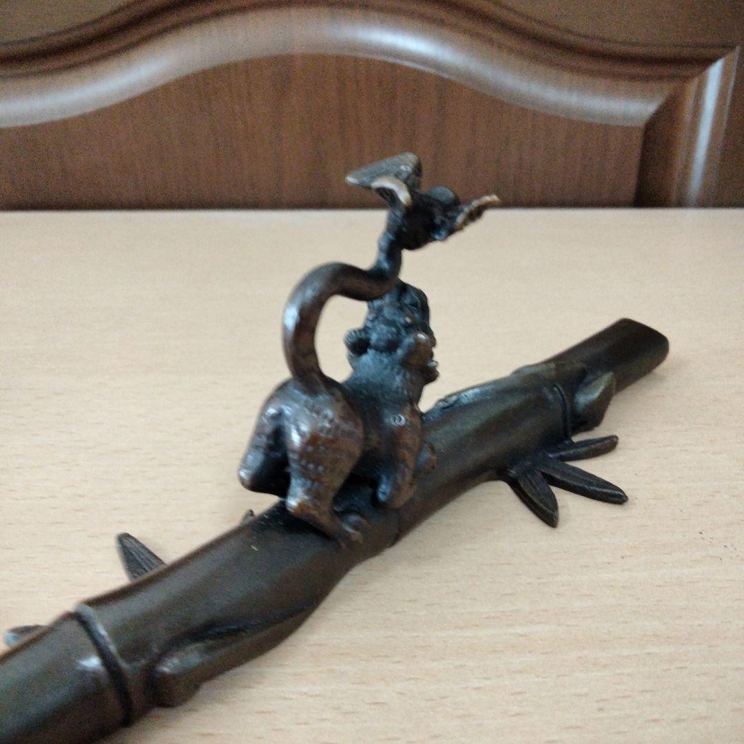 竹に虎 　青銅製文鎮　下尾治彦 　文鎮⑦