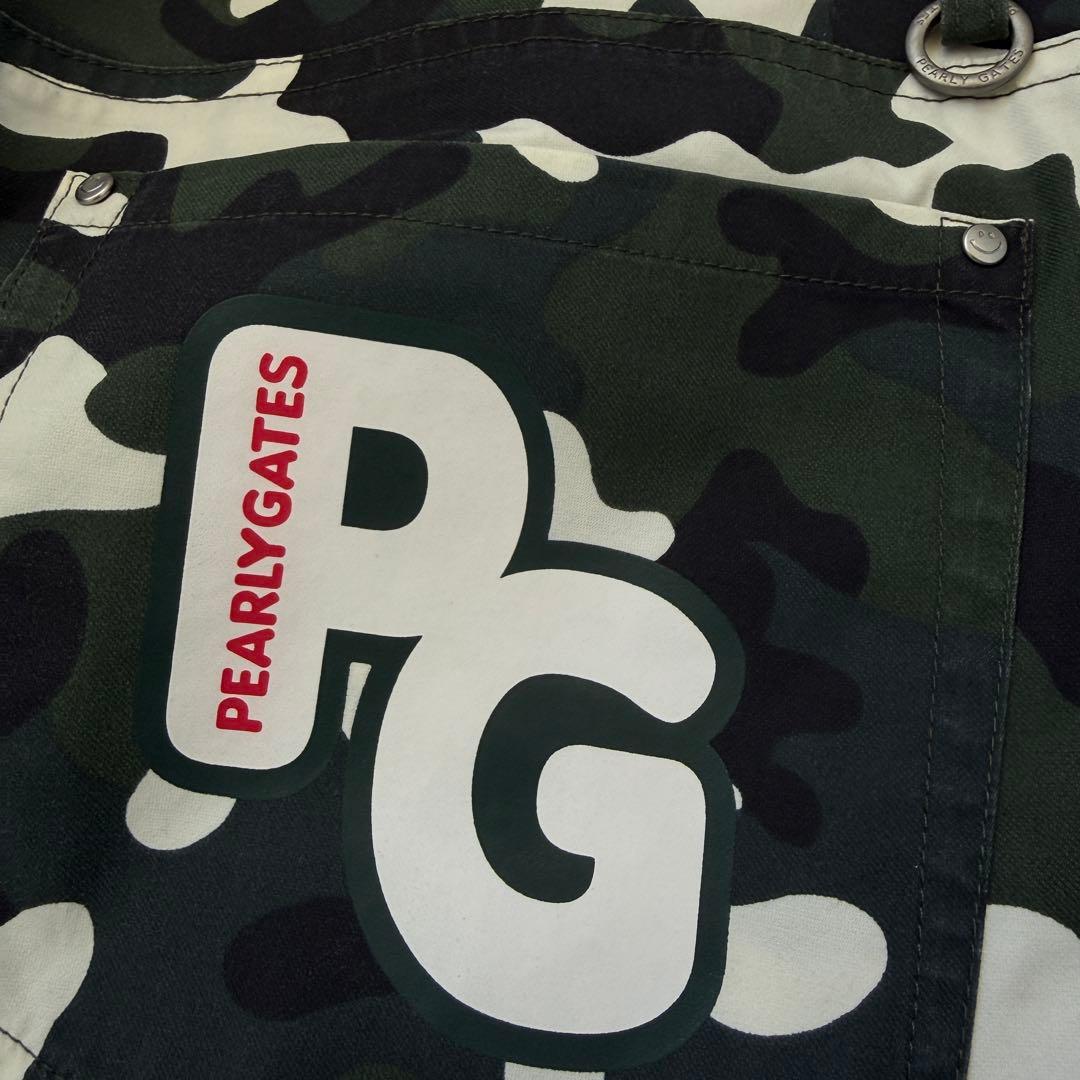 極美品　パーリーゲイツ　パンツ　迷彩　カモ柄　M〜L相当　アーミー　4 白　黒