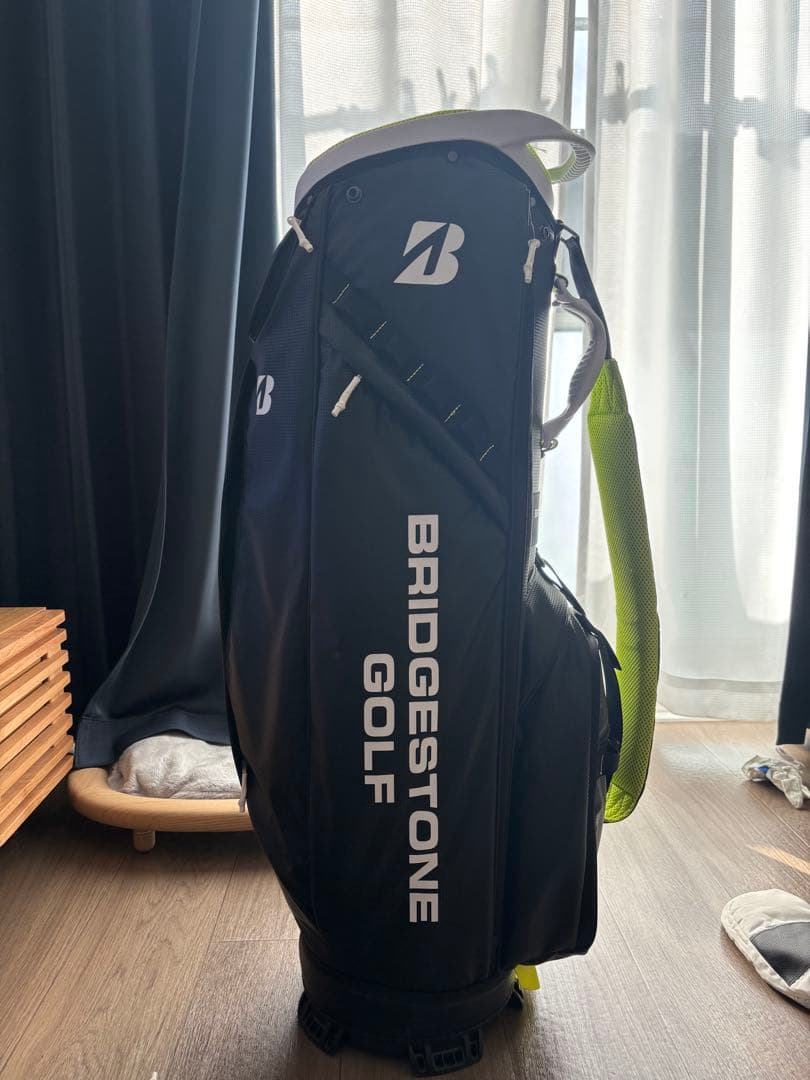 【美品】BRIDGESTONE ゴルフバッグ 黒/黄緑