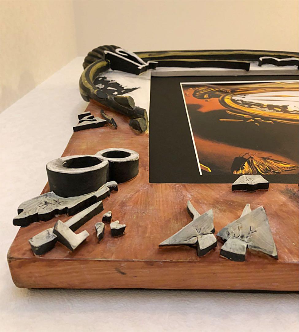 額装 絵画 希少 サルバトーリ ダリ風 レリーフ 木製縁 変額 処分価格